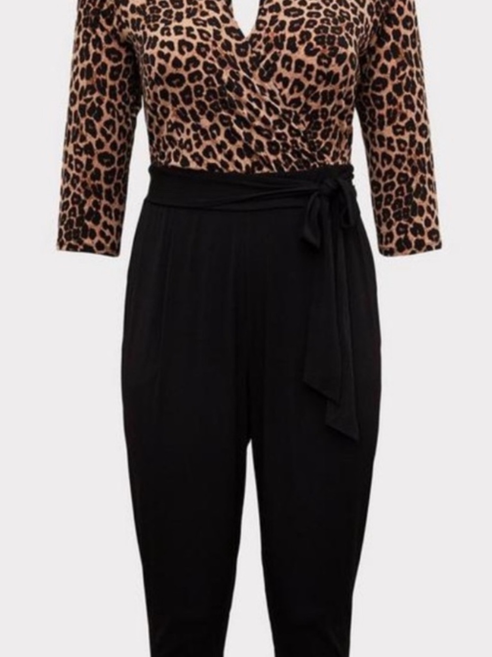 Torrid Women’s Cheetah Print - Black High-Waist Wrap Jumpsuit